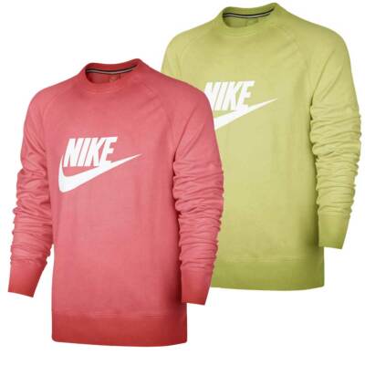 Nike Aw77 Lightweight Solstice Crew Men Sweatshirt Herren Nike Neon Pullover  