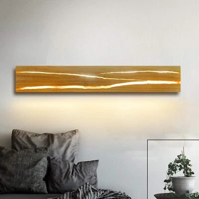 LED Wandleuchte Holz Wandlampe Vintage Holzoptik Innenbeleuchtung Warmweiß Retro - Bild 1 von 4