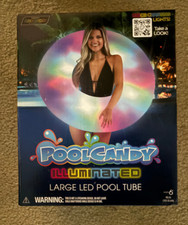 Pool Candy Illuminated Colors LED LIGHT UP 40 in Beach Pool Inner TUBE Large New