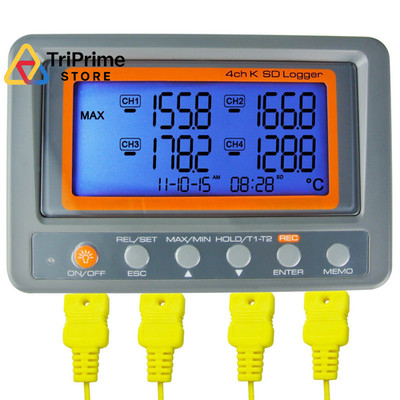 Digital 4 Channel Thermocouple 152 x 100 x 39mm, Desktop Data Logger