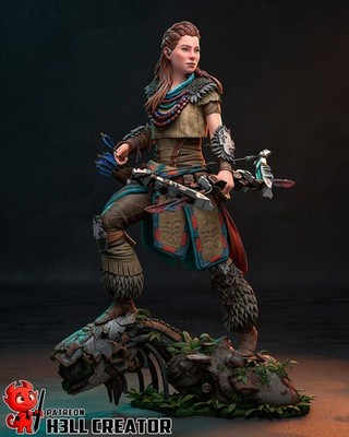 Aloy - Horizon Zero Down - Fan Art Figur - Resin 3D Druck 189mm / 110mm Bust