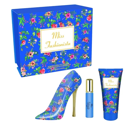 3 tlg Geschenkset für Frau Miss Fashionista Parfum EAU Gel Body Lotion - Bild 1 von 3