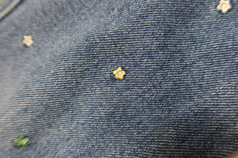 Jeans Gymboree Niñas 4 Años Azul Denim Corazón Bolsillos Sembrados Patrón Polkadot Foto 3 de 4
