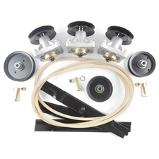 For Hustler Raptor 52" Ultimate Deck Rebuild Kit, Pulleys, Blades, Spindles