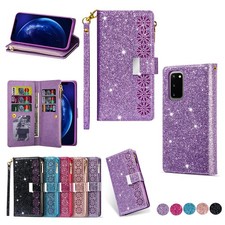 Bling Glitter Leather Wallet Case Fr Samsung A72 A52 55 S25 23 24 S26 Ultra A70