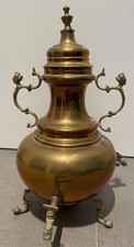 Dr&ouml;ppelminna aus Messing mit 3 Zapfh&auml;hnen Wasserbeh&auml;lter Samowar - ca. 1.800 gr