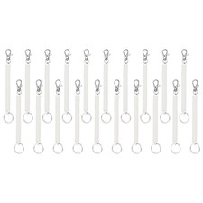 20Pcs Retractable Coil Springs Keychain Spiral Cord Coil Keychain Milky White