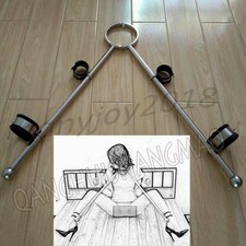 Stainless Steel Spreader Bar Rack Handcuffs Ankle Bondage Set Leg Collar