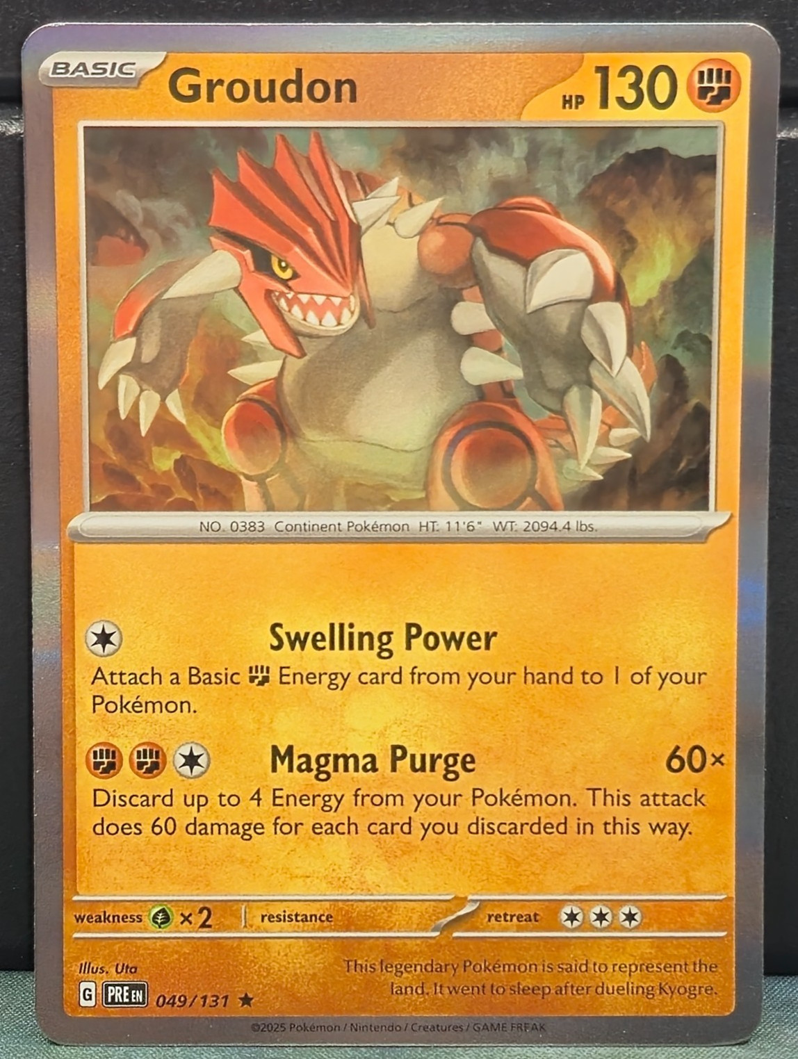 Groudon 049/131 HOLO RARE Pokemon Prismatic Evolutions Near Mint Card Game TCG