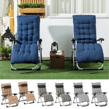 Liegestuhl 2 Stück Schwerelosigkeit klappbar Garten Sonnenliege Kissen