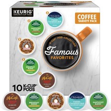 Famous Favorites Variety Pack, Single-Serve K-Cup Pods, 10 Count