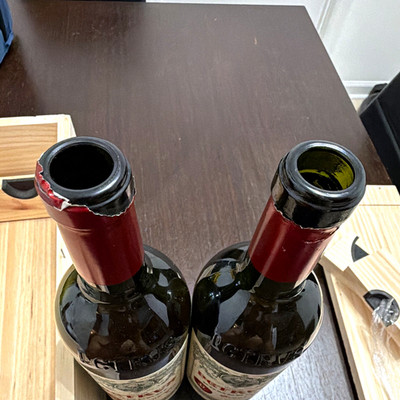 Lot of 2 Vintage Empty Petrus Pomerol Grand Vin & 1 2006 wood box 