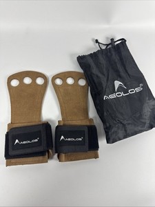 AEOLOS Leather Gymnastics Hand Grips-Great Medium, 4#Brown(2 layers leather) 
