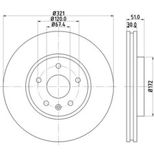 HELLA Bremsscheiben vorne Ø321 mm Innenbelüftet für Opel Insignia A Caravan G09