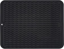 Silicone Dish Drying Mat Non Slip Heat Resistant Sink Tray Kitchen Counter