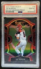 2020 Panini Select Joe Burrow Maroon Prizm Die Cut RC Concourse #46 PSA 10