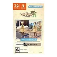 Pokémon Legends ZA GameStop Exclusive Trench Coat And Pants Set UNSCRATCHED