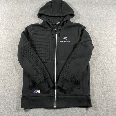 Puma BMW Motorsport Jacket Mens Small Black Cars Racing Zip Hooded