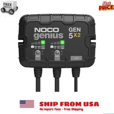 NOCO GEN5X2 2-Bank Charger Maintainer 10A 5A/Bank Boat RV Onboard AGM Lithium