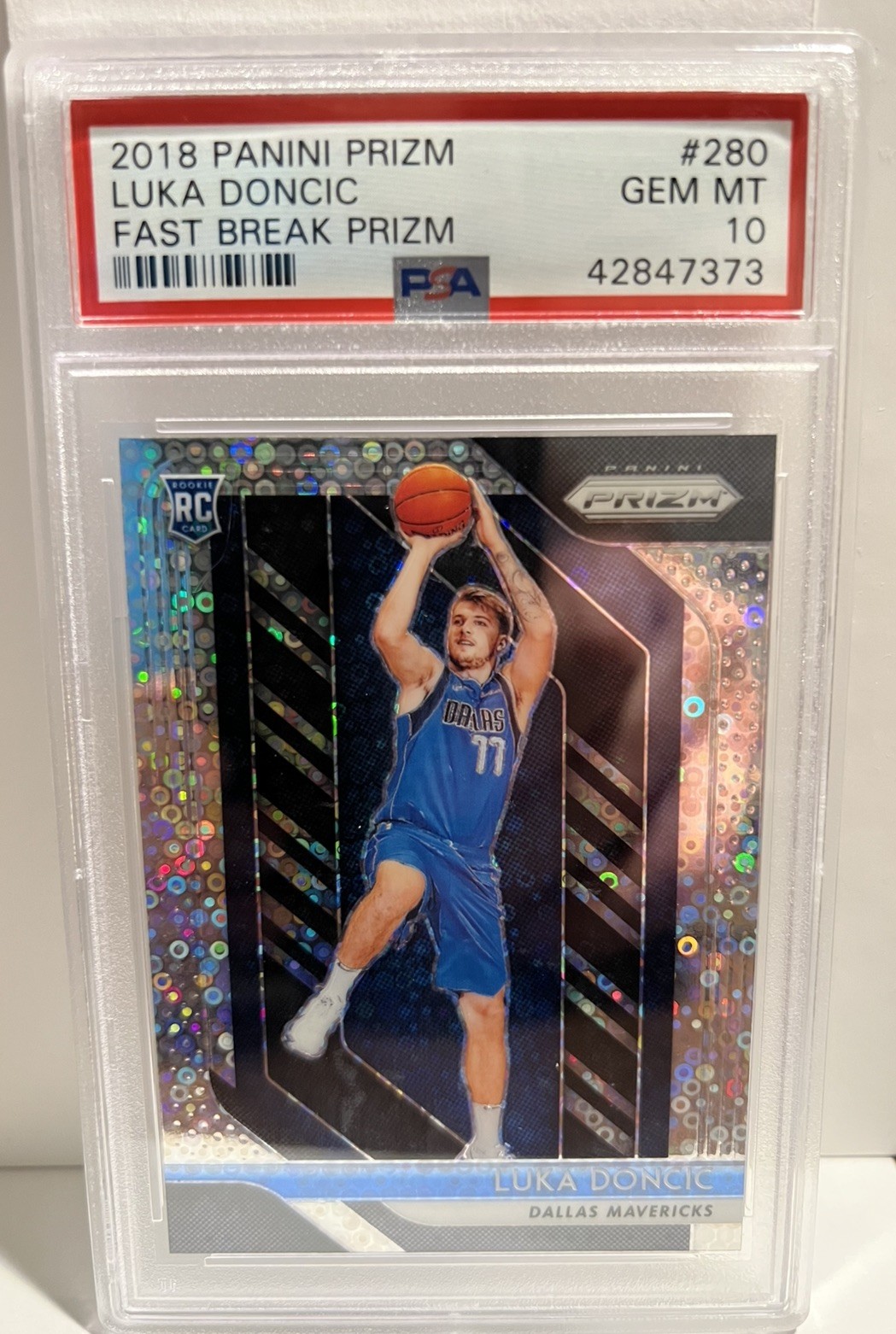 2018 Prizm Luka Doncic - Fast Break Prizm Rookie #280 PSA 10