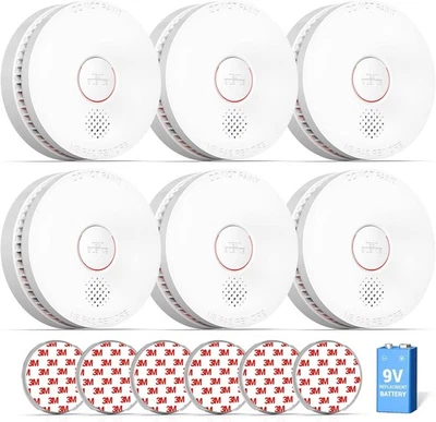 Siterwell Smoke Detector with Magnetic Fastening Kit ETL-9th Listed 6 PACKS