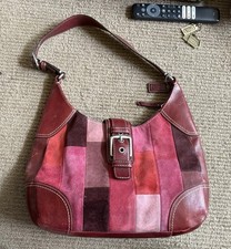 COACH Hampton Mosaic Wine Leather & Berry Sue...