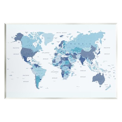 Traditional Blue Map Wall Plaque Art by Urban Epiphant