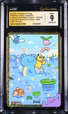 CGC 9 MINT AUTO 10 Energy YSQ Sig. Ditto Pikachu Lapras Magikarp