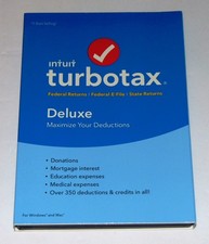 Intuit Turbotax 2018 Deluxe. CD federal y estatal usado para Windows o Mac