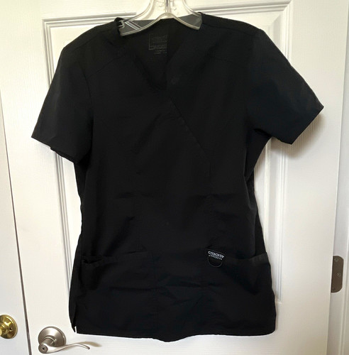 Cherokee Workwear Women's V-Neck Short Sleeve Scrub Top 4876 Black Size S