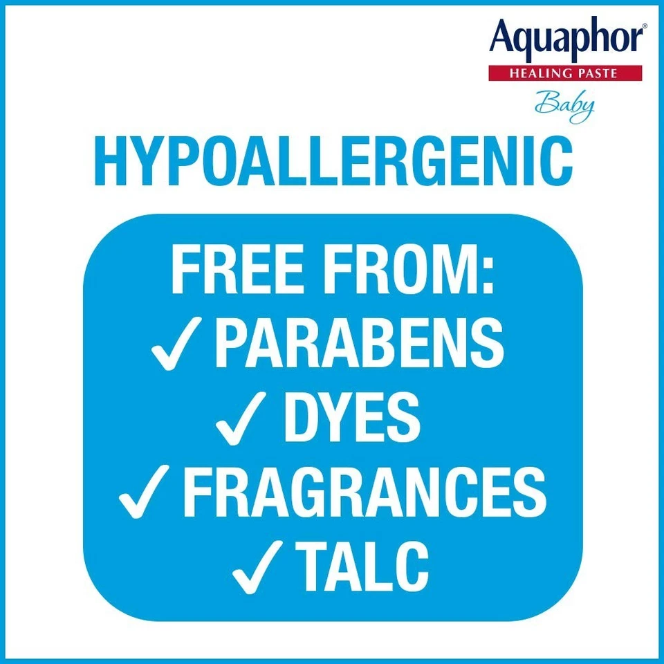 Pasta para erupción de pañales Aquaphor Baby, 40% óxido de zinc, nueva.  3,5 oz (paquete de 3) Foto 4 de 4
