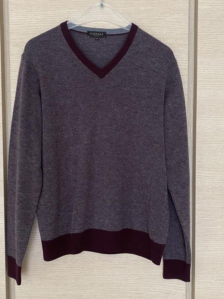 Men Canali Sweater Burgundy 38 / M / 46