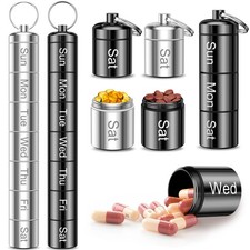 Weekly Pill Organizer, Portable Small Pill Case Keychain Pill Holder for Trav...