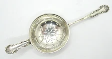 STERLING SILVER FRANK WHITING GEORGE III 5-7/8'' OVERCUP TEA STRAINER FLATWARE