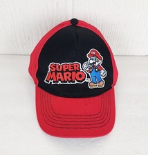 Super Mario Boys Baseball Cap Snapback Adjustable Red Black Hat Nintendo