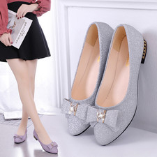 Us Womens Bridal Diamante Shoes Ladies Sparkly Slip On Bridesmaid Pumps Size