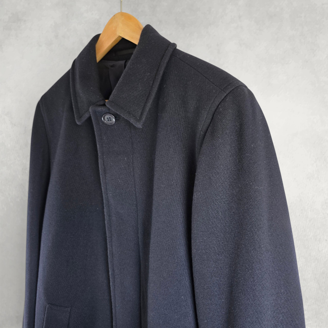 Pierre Cardin Coat Men’s M Wool Blend Blue Overcoat Smart Classic Jacket image 2