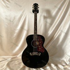 Starshine Solid Spruce Top Acoustic Guitar Black Flamed Maple Back Side Bone Nut