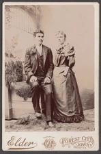 Young married couple cabinet by Elder Forest City IA 1890s