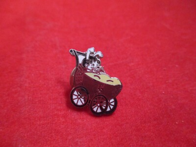 Baby Bunny Rabbit in a Stroller Retro Pin Pinback Button
