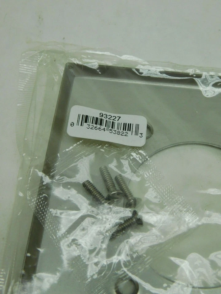 NEW COOPER/ EATON 93227 Wall Plate 2-Gang Single Outlet 2.1563" Hole - 304SS CT - Image 2 of 2