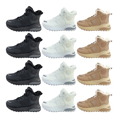Damen Stiefel Boots Chunky Sneaker Gefütterte Winterschuhe mit Warmfutter 73773