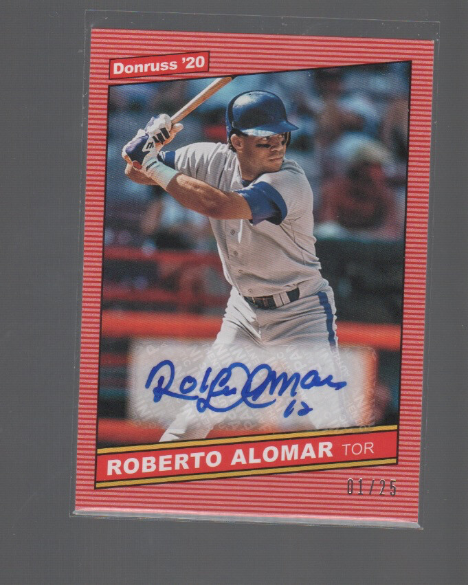 ROBERTO ALOMAR 2020 PANINI DONRUSS 1986 RETRO SERIES PINK AUTO #86S-RA 1/25