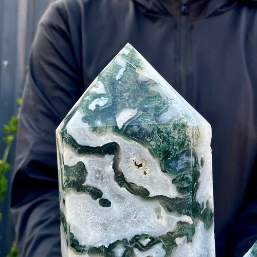 6LB Natural Crystal Point Aquatic Agate Tower Large size Quartz Obelisk minera - 第 2/17 張圖片