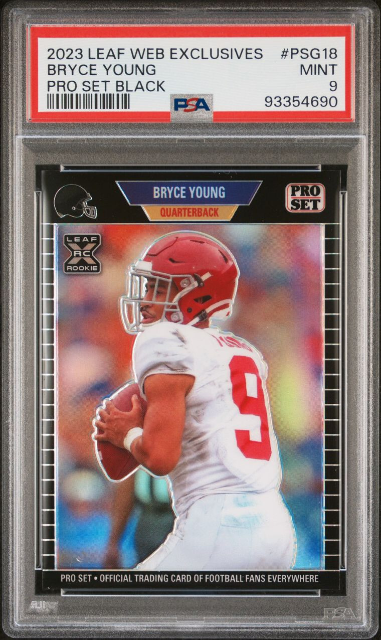 2023 LEAF PRO SET Metal BLACK Prizm HOLO Refractor BRYCE YOUNG RC # /49 PSA 9
