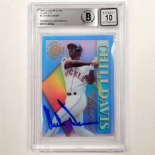 Chili Davis autograph signed 1995 Stadium Club Clear Cut #CC8 BAS BGS 10 auto