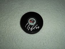 Cody Goloubef Hand Signed Columbus Blue Jackets Logo Puck NHL Autograph Hockey