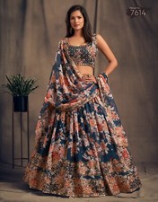 Beautiful Dove Blue Color Organza Lehenga Choli With Dupatta For Reception