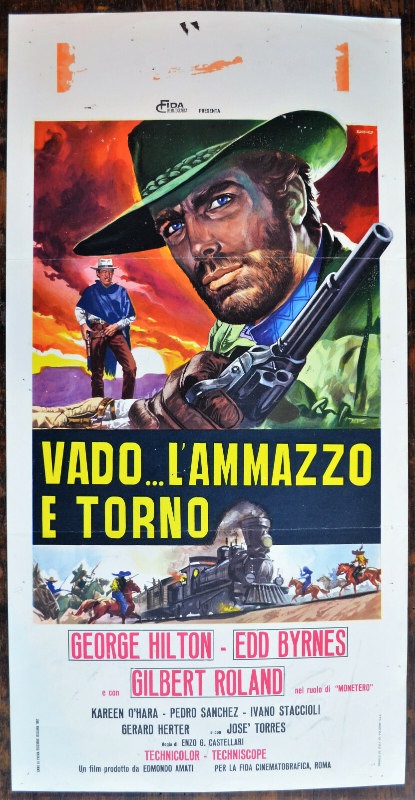 Locandina originale film Vado... l'ammazzo e torno (1967) - Regia di Enzo G. Castellari