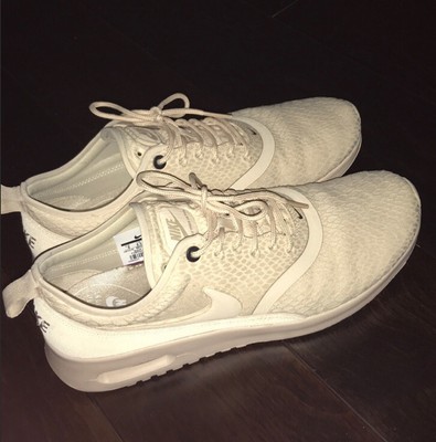 beige athletic shoes
